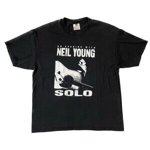 Vintage 90s An Evening With Neil Young Solo T Shirt Size XL Winterland Rare 1999